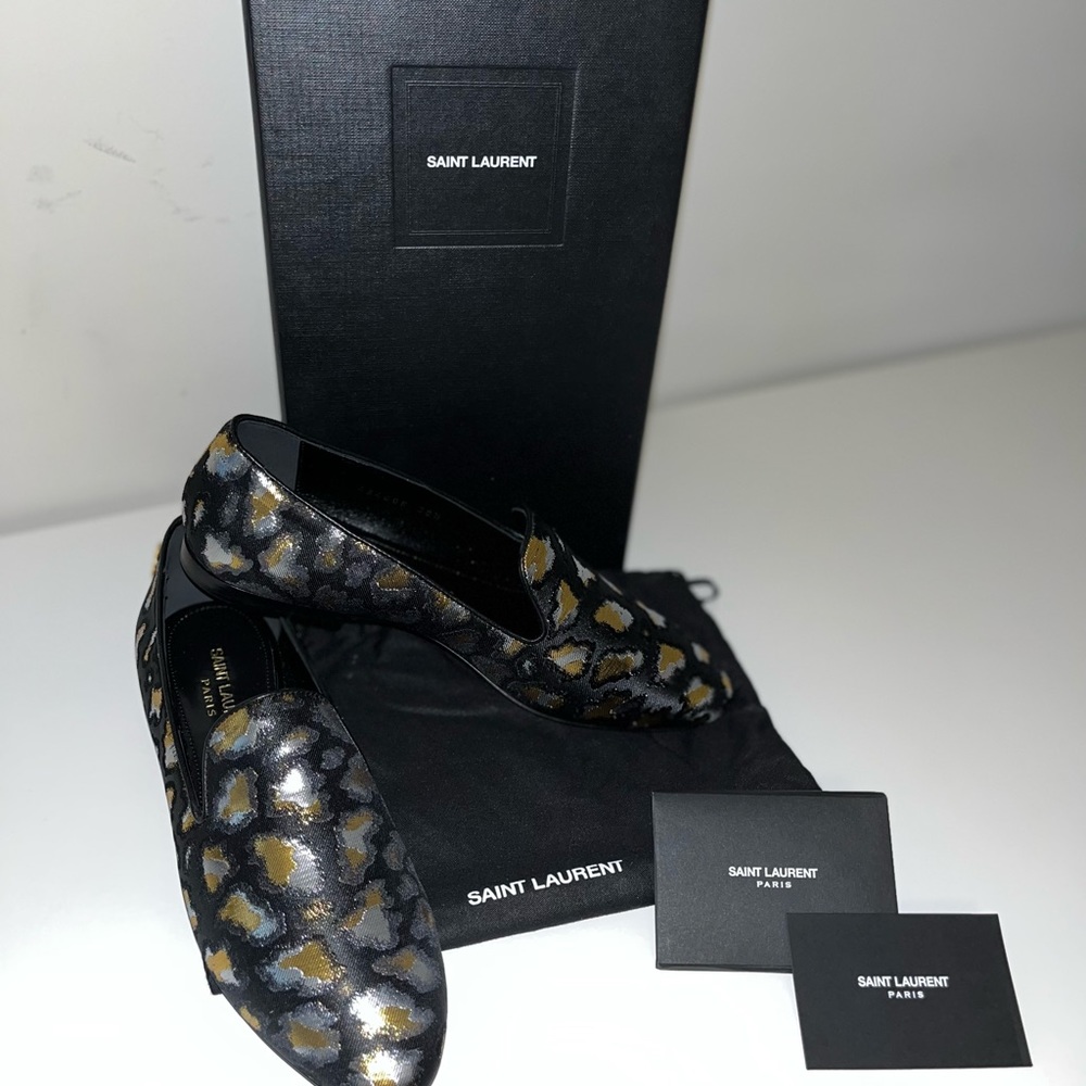 NWT Saint Laurent jacquard loafer